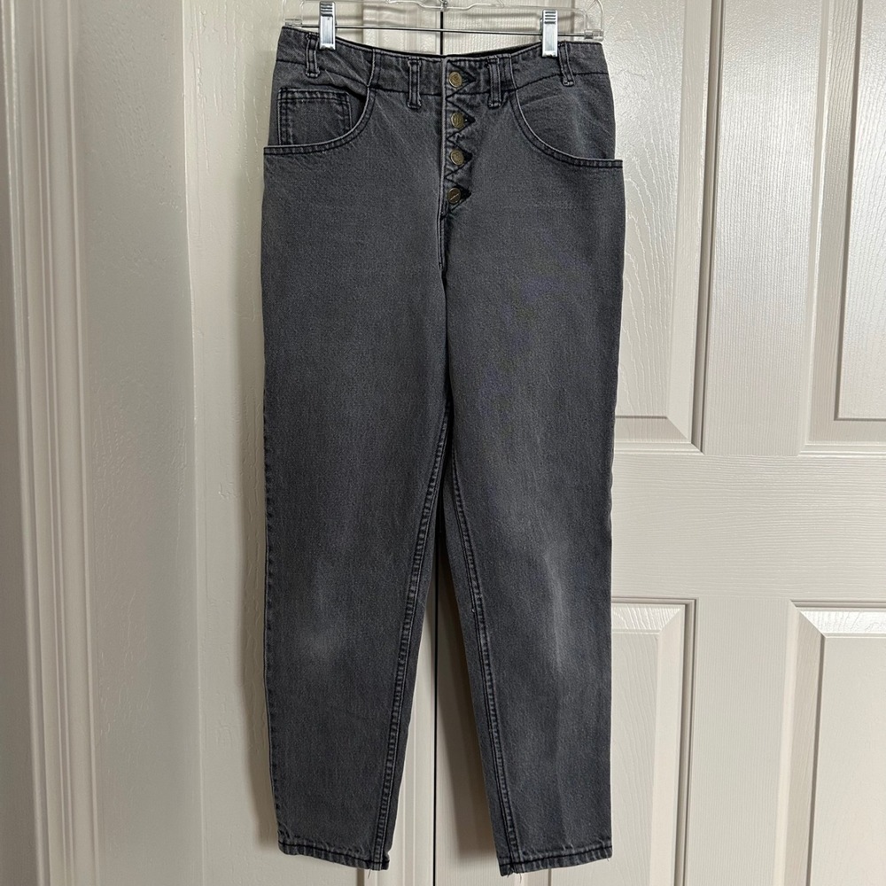 Vtg 80s Georges Marciano for‎ Guess Grey High Waist Button Fly Jeans | Size 29